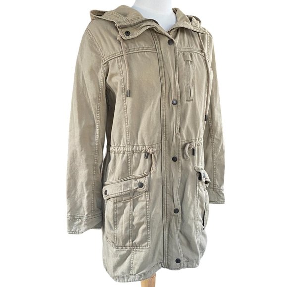 Abercrombie & Fitch Jackets & Blazers - Abercrombie & Fitch Military Cargo Tan Long Bella Swan Preppy Field Jacket Y2K-S